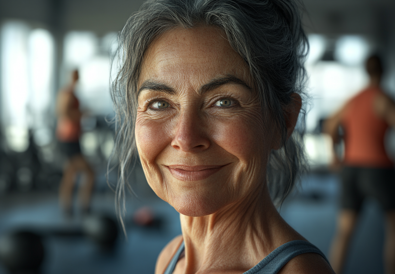 Літня пара займається йогою